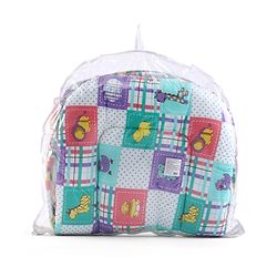 Babyhug Cotton Blend Bedding Set With Mosquito Net Animals In Checks Print - Purple