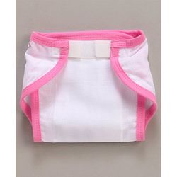 Babyhug 100% Cotton Cloth Nappies With Velcro Small Set Of 5 - Multicolor