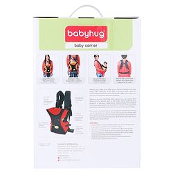 Babyhug Kangaroo Pouch 3 Way Baby Carrier Flexible Head Support - Orange & Black