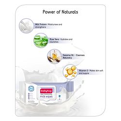 Babyhug Milk Daily Moisturising Baby Wet Wipes 98% Water - 72 Pieces