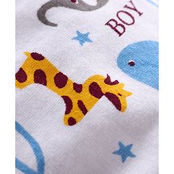 Babyhug 100% Cotton Briefs Animal Print Pack of 3 - White Yellow