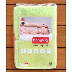 Babyhug Smart Dry Bed Protector Sheet Pack of 2 Small- Green and Pink