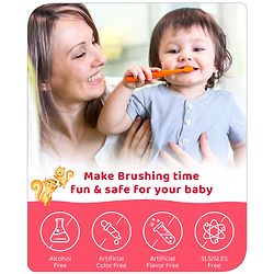 Babyhug Strawberry Flavoured Toothpaste for Ages 6 Months+ |100% Natural Ingredients Fluoride Free No SLS/SLES - 50 g