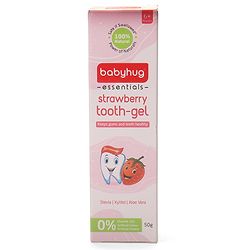Babyhug Strawberry Flavoured Toothpaste for Ages 6 Months+ |100% Natural Ingredients Fluoride Free No SLS/SLES - 50 g