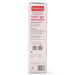 Babyhug Strawberry Flavoured Toothpaste for Ages 6 Months+ |100% Natural Ingredients Fluoride Free No SLS/SLES - 50 g