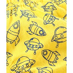 Babyhug Antibacterial Cotton Brief Rocket Print Pack of 3 - Grey Navy Blue Yellow
