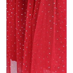 Babyhug Sleeveless Layered Frock with Embroidered Bodice - Red