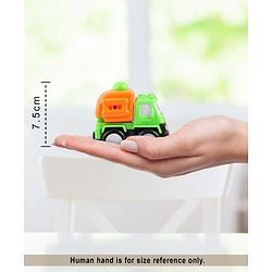 Babyhug Friction Powered Construction Trucks -Pack of 4 | Develops Motor Skills, Color Recognition & Imaginative Play | Multicolor | BIS Certified