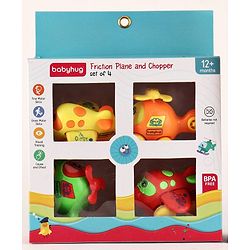 Babyhug Friction Powered Plane And Chopper Set Pack of 4 - Multicolor