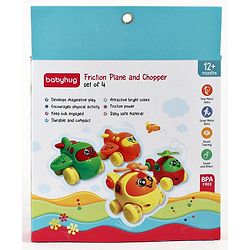Babyhug Friction Powered Plane And Chopper Set Pack of 4 - Multicolor