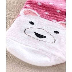 Cutewalk By Babyhug Anti Bacterial Ankle Length Socks Polar Bear Design Pack of 2 - Pink