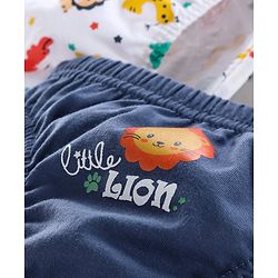 Babyhug 100% Cotton Breifs Multiprint Pack of 3 - White Navy Blue
