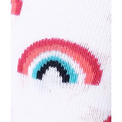 Cute Walk by Babyhug Antibacterial Footed Tights Rainbow Design - White Pink