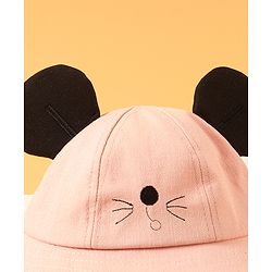 Babyhug Designer Hat with Ears Pink - Circumference 58 cm