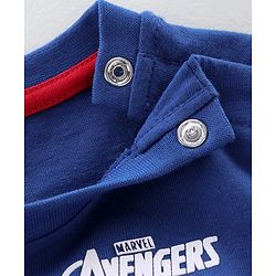 Babyhug Full Sleeves Tee Biowashed Avengers Print - Navy Blue Grey Red