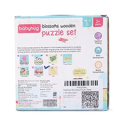 Babyhug 5 in 1 Premium Wooden Jigsaw Fruits 20 pcs puzzle - Set of 5| Educational Toy for Cognitive Development| Montessori Learning Toy| BIS Certified| 2 Years+