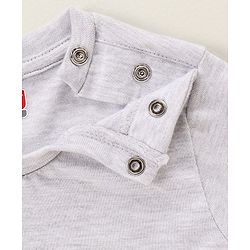 Babyhug Dungaree With Half Sleeves Tee Printed - Grey