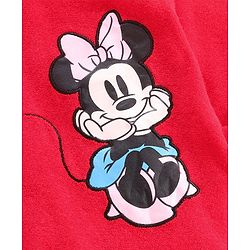 Babyhug Full Sleeves Bath Robe Disney Print - Red