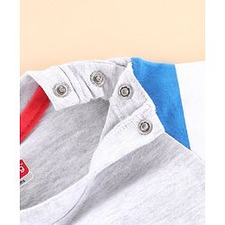 Babyhug Half Sleeves Biowashed Tee Champion League Print - Light Grey