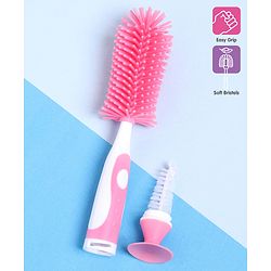 Babyhug Bottle Cleaning & Nipple Brush - Pink