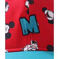 Babyhug Summer Cap Mickey Print Red - Circumference 50 cm