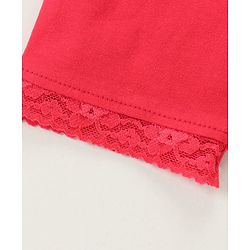 Babyhug Lace Border Three Fourth Leggings - White