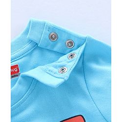Babyhug Half Sleeves Biowashed Tee Shark Print - Blue