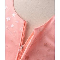Babyhug Sleeveless Frock Star Embellishment - Peach