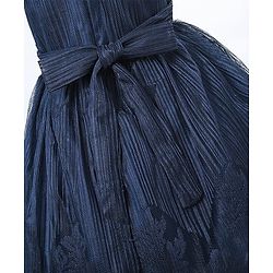 Babyhug Sleeveless Party Wear Frock With Bow - Blue