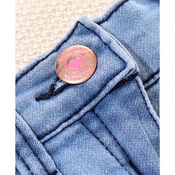 Babyhug Washed Mid Thigh Denim Skirt - Medium Blue