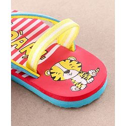Cute Walk By Babyhug Flip Flop Tiger Print - Red