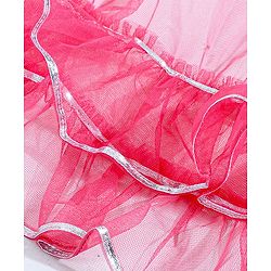 Babyhug Sleeveless Choli with Sequin Lehenga & Dupatta Set - Pink Blue
