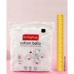 Babyhug 100% Pure Cotton Balls Soft & Gentle for Baby Care 140 Pieces (100g) | Highly Absorbent | Baby Care | First-Aid | Makeup