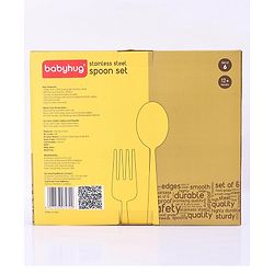 Babyhug Stainless Steel Spoon Set of 6 - Silver