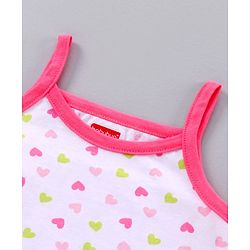 Babyhug Singlet Sleeves 100% Cotton Antibacterial Finish Slips Sea Pack of 3 - Pink Green