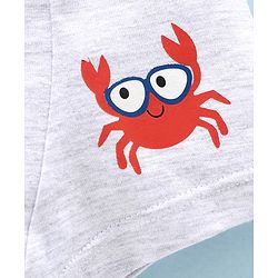 Babyhug 100% Cotton Briefs Crab Print Pack of 3 - Red