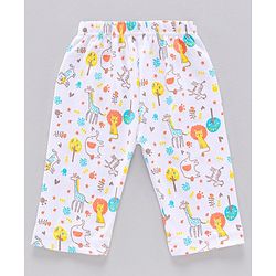 Babyhug 100%Cotton Clothing Gift Set Lion Print Pack of 9 - White Yellow