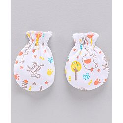 Babyhug 100%Cotton Clothing Gift Set Lion Print Pack of 9 - White Yellow