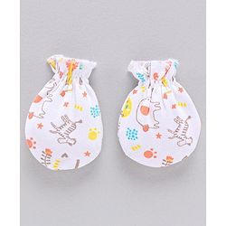 Babyhug 100%Cotton Clothing Gift Set Lion Print Pack of 9 - White Yellow