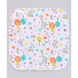 Babyhug 100%Cotton Clothing Gift Set Lion Print Pack of 9 - White Yellow