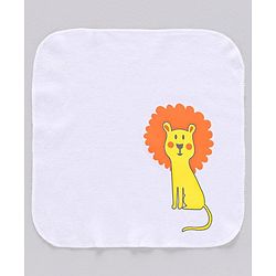 Babyhug 100%Cotton Clothing Gift Set Lion Print Pack of 9 - White Yellow