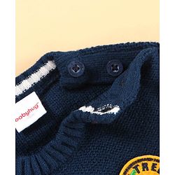 Babyhug Full Sleeves Color Block Sweater - Blue