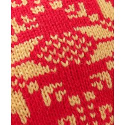 Babyhug Woollen Cap with Muffler & Mittens Red - Diameter 7 cm