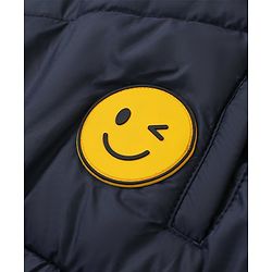 Babyhug Sleeveless Striped Jacket - Navy Blue