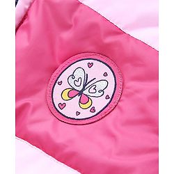 Babyhug Reversible Full Sleeves Printed Hooded Jacket - Pink