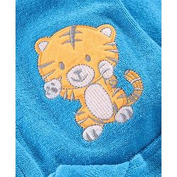 Babyhug Full Sleeves Bathrobe Tiger Print - Blue