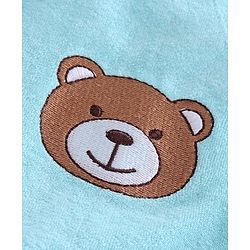 Babyhug Three Fourth Sleeves Hooded Bath Robe Bear Patch - Blue