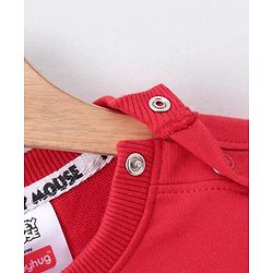 Babyhug Full Sleeves Sweatshirt Mickey Mouse Print - Red