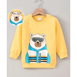Babyhug Full Sleeves Sweatshirt Bear Print - Yellow