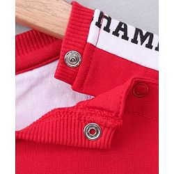 Babyhug Full Sleeves Reversible Sequined Sweatshirt Football Print - Red